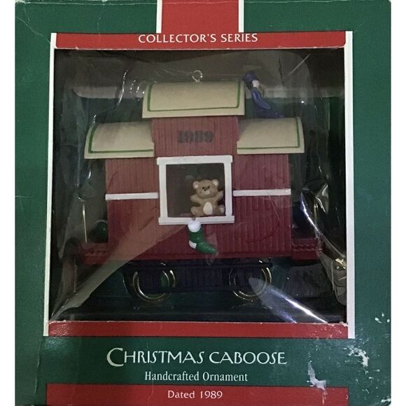 Hallmark Keepsake Ornament CHRISTMAS CABOOSE Vintage Christmas 1989 Train - Picture 2 of 5